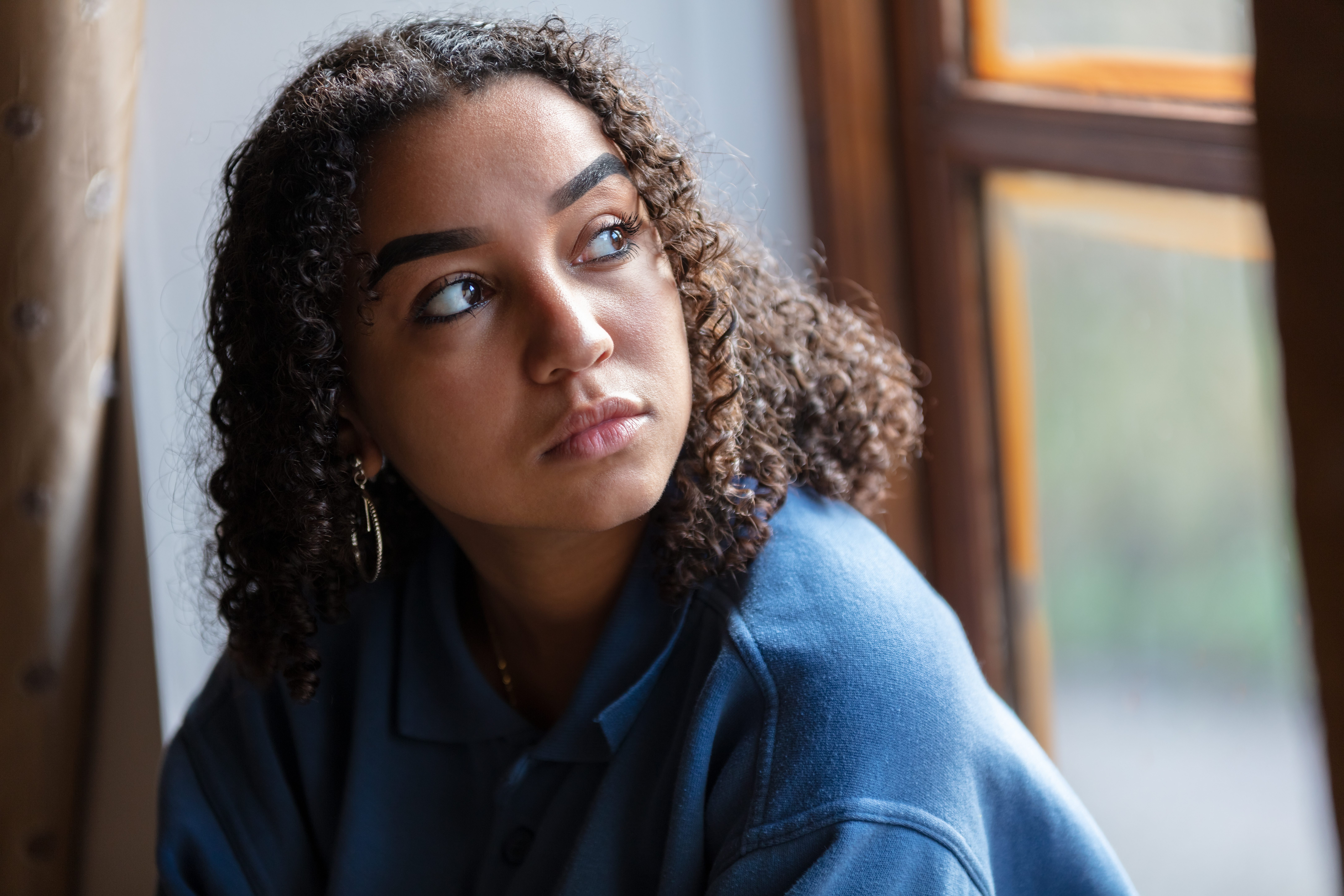 Beautiful mixed race African American girl teenager female young